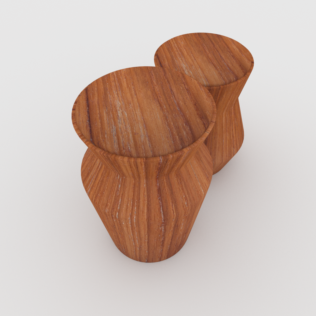 Wooden vase shape table